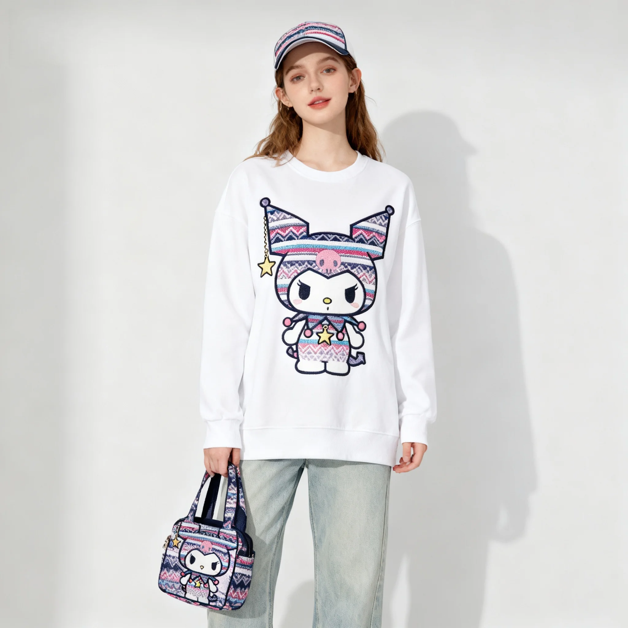 سترة بغطاء للرأس من سلسلة كورومي الشهيرة لعائلة سانريو حلوة ورائعة لحفلات عيد الميلاد كبيرة جدًا للنساء البالغات للخريف/الشتاء #2