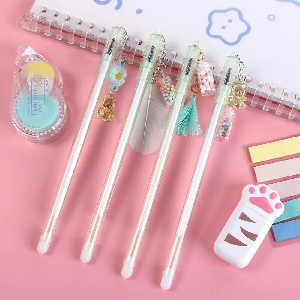 Lovely Kawaii Stationery for Girl Bear Student Erasable Pen Signature Pen Pendant Pen Gel Pen