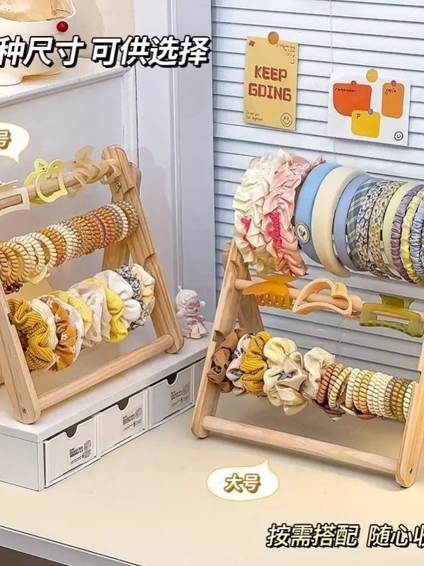 Wooden Headband Headband Storage Rack, Multi-layer Display Hanger, Large Capacity