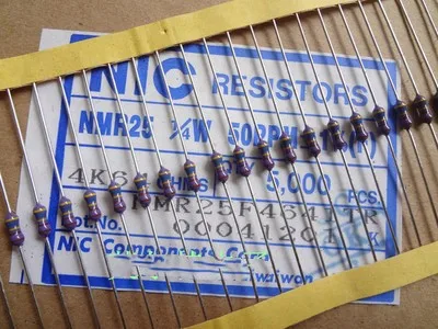 Taiwan NIC metal film precision resistors 1/4W4.64K 0.25W4.64K 1%