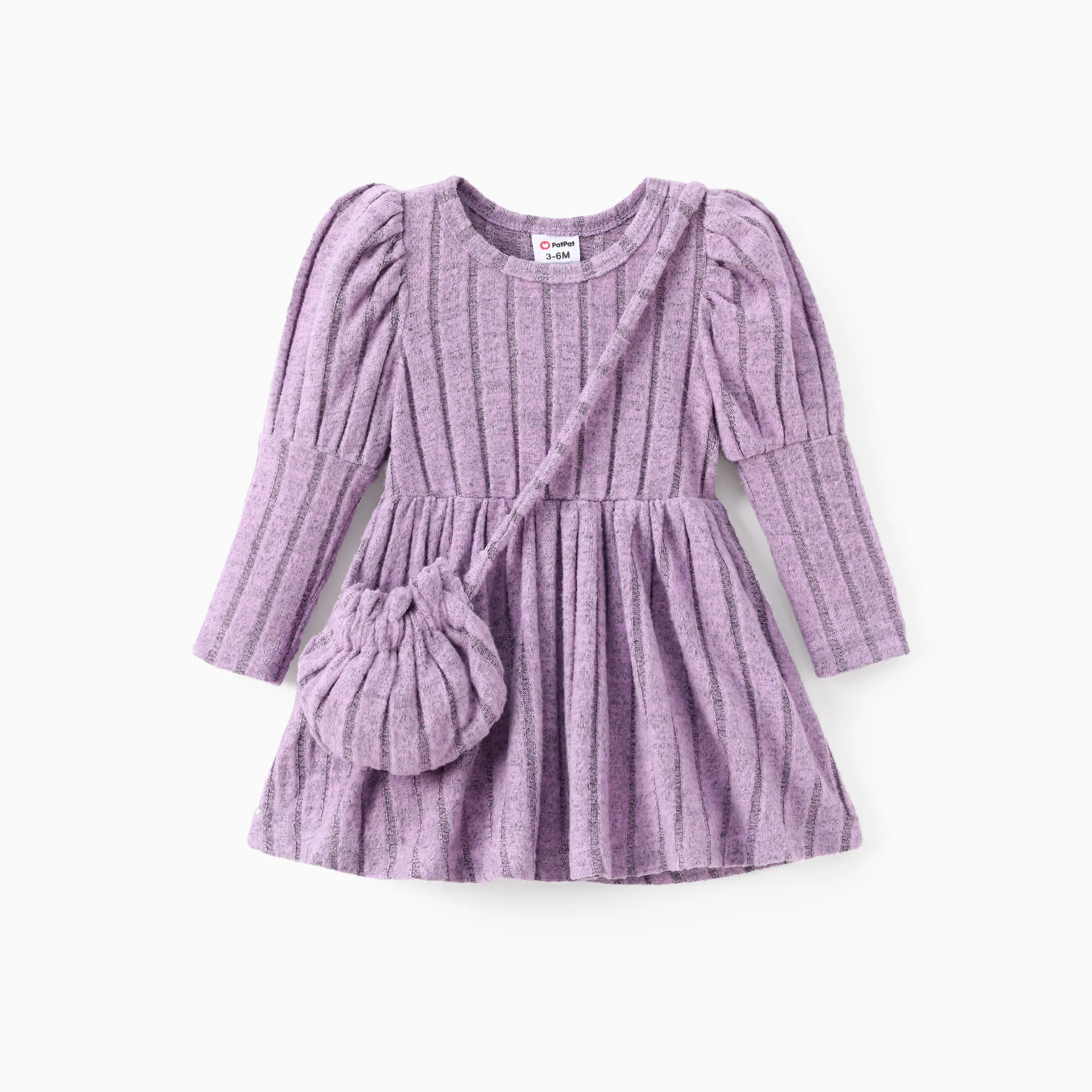 

PatPat Baby Girl 2pcs Puff-sleeve Dress with Bag
