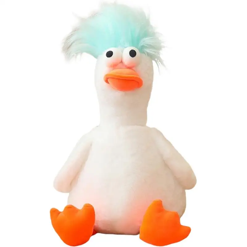 Duck Plush Toy Stuffed Animals Toy With Furry Hair Cuddly Plush Dolls For Home Decoration Huggable Plush Stuffed Toys For Boys