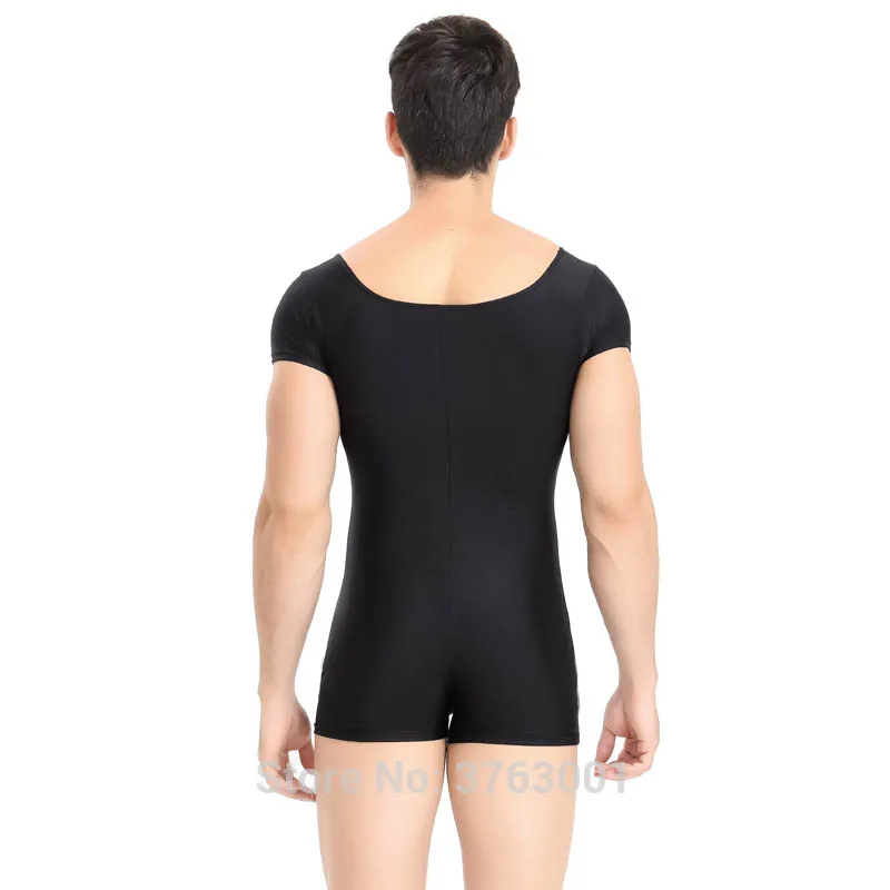 Men\'s Jumpsuit Dancewear Acrobatics Gymnastics Skin Fitness Suit Short Sleeve Straight Tights Spandex Workout Clothes Elasticity