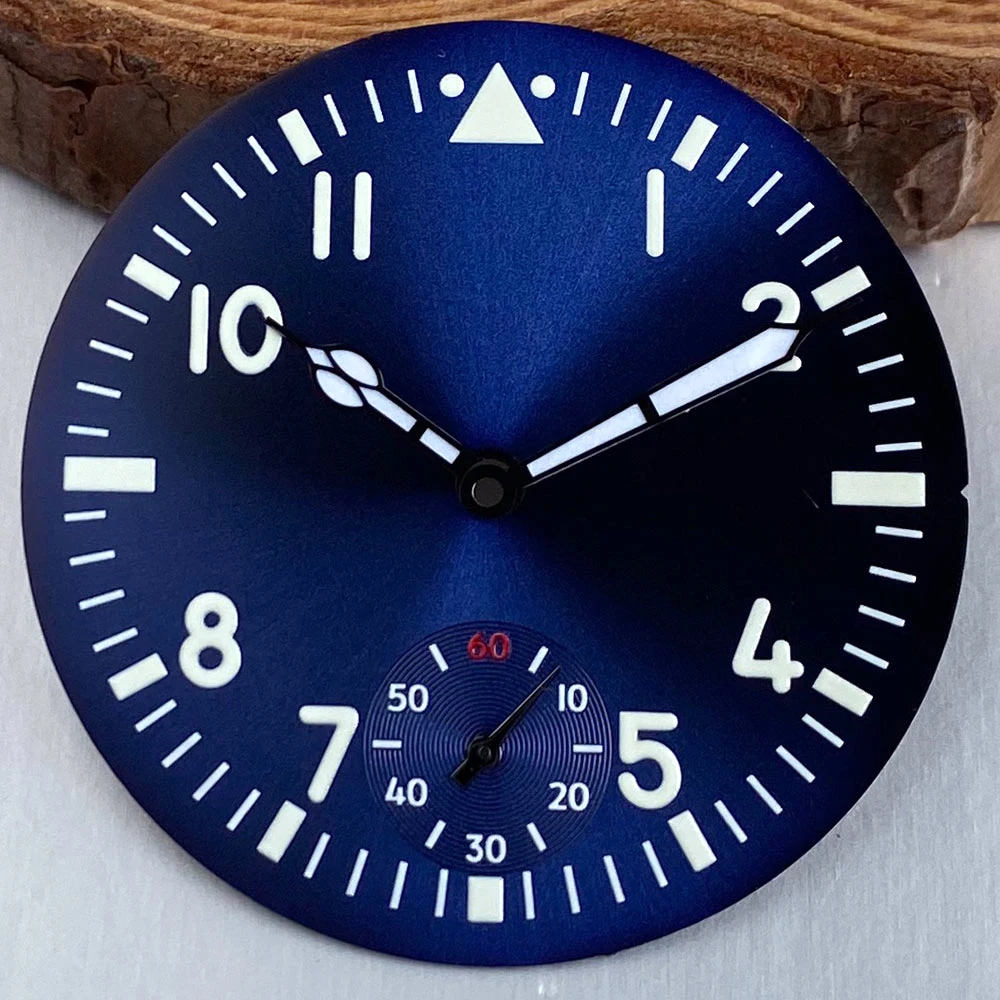 37mm Black White Blue Green Vintage Pilot Watch Dial Sterile MOD Parts fit for ETA6498 Seagull ST3620 Hand-winding Movement