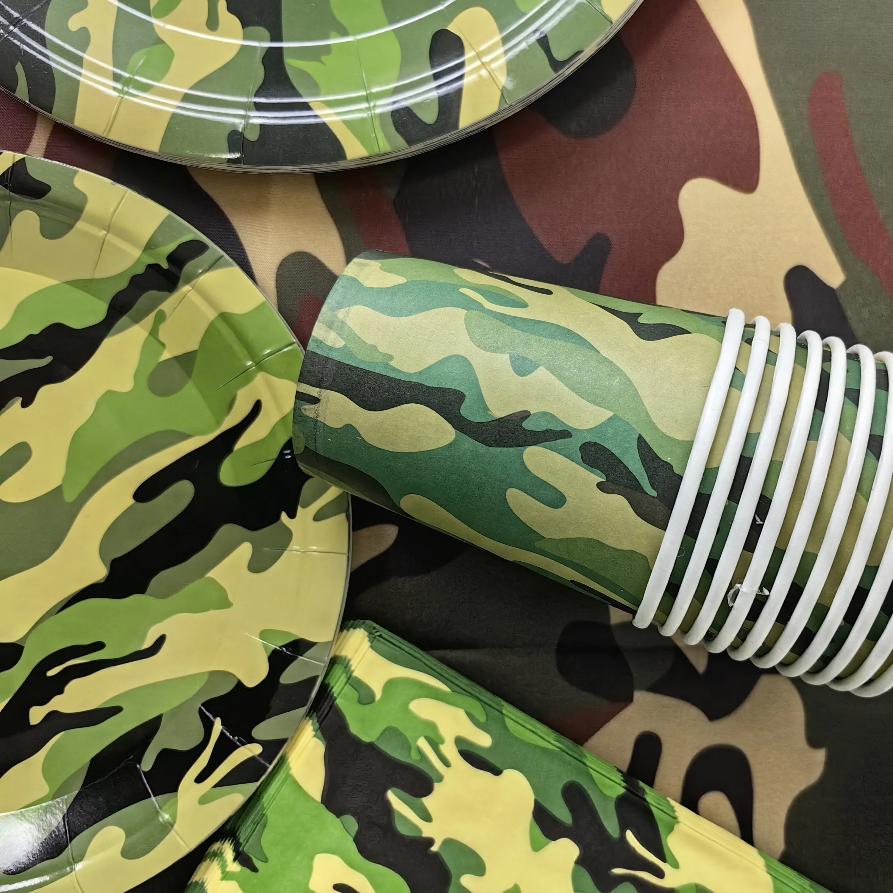 Camouflage Theme Party Tableware Banner Balloon Children Boys Military Theme Birthday Party Baby Shower Decoration Supplies