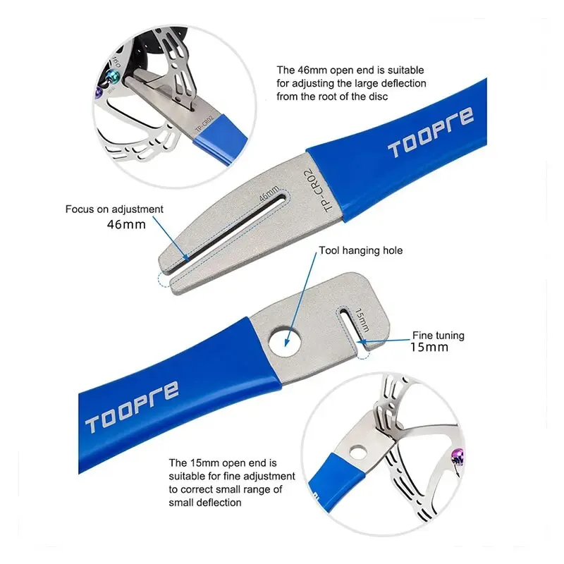 MTB Bicycle Alignment Disc Brake Wrench Stainless Steel Bike Maintenance Repair Tool Rubs the Disc for Adjustment and Correction