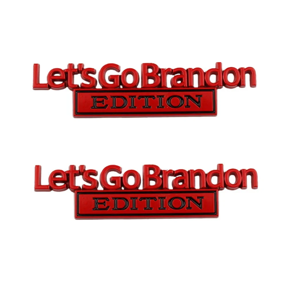 

2 шт., черный, красный Let's Go Brandon EDITION, эмблема на крыльях багажника и задней двери для Sierra Yukon Titan Tahoe F-150 Ram 1500 2500