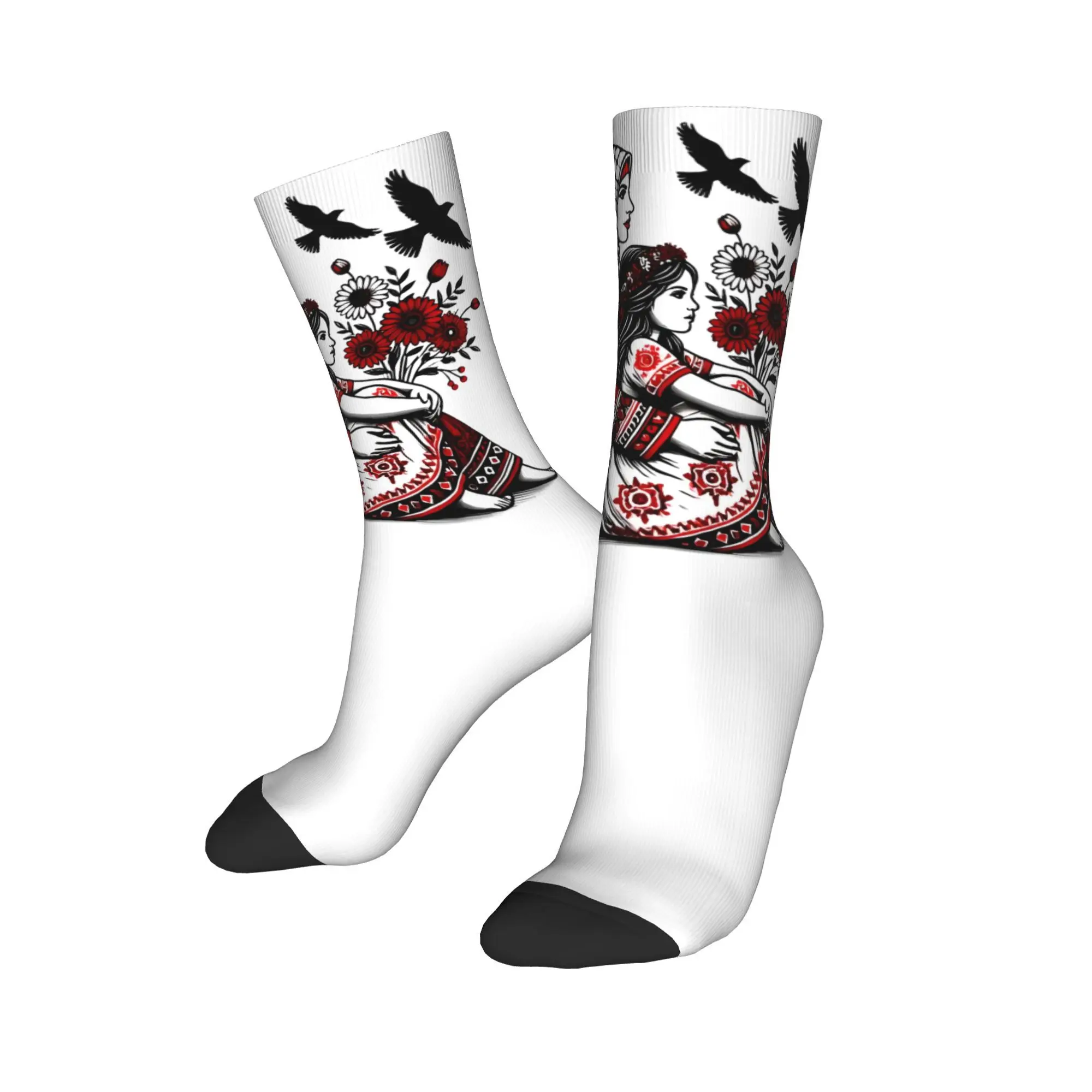 P-Palestinian  Design Crew Socks Accessories for Sports Wear Cozy Mother and Daughter Stockings