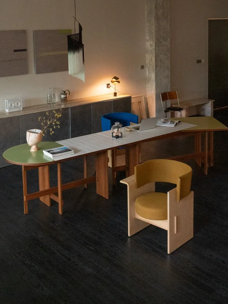 Workbench Solid wood special-shaped long desk Advanced corner small apartment