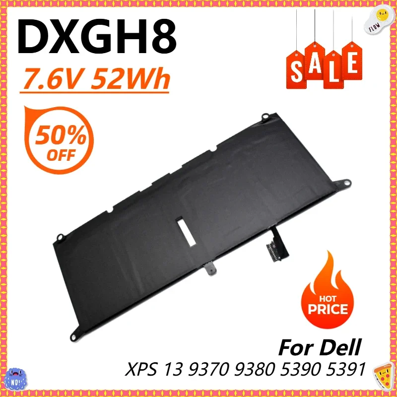 SWZY DXGH8 Laptop Battery for Dell XPS 13 9370 2018 XPS 9380 (P82G002) 13-9370-D1605G D1705G D1805G D1905TG Series G8VCF 0H754V