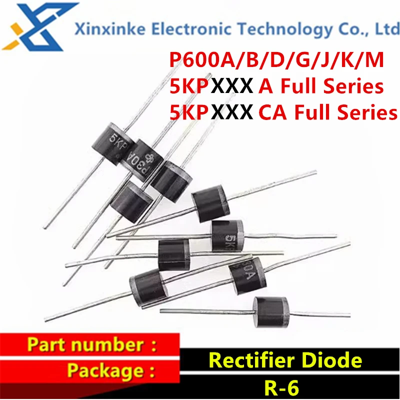 50PCS 5KP Series TVS Rectifier Diode 5KP200A 210A 220CA 110A 160A 5KP60A 64CA 5KP48A 54CA 5KP90A 5KP90CA 5KP85A 150A 130CA