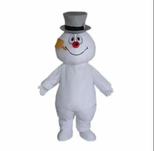 

2025 New Adult Cute Deluxe White Snowman Party Mascot Costume Christmas Fancy Dress Halloween Mascot Costume Free Ship
