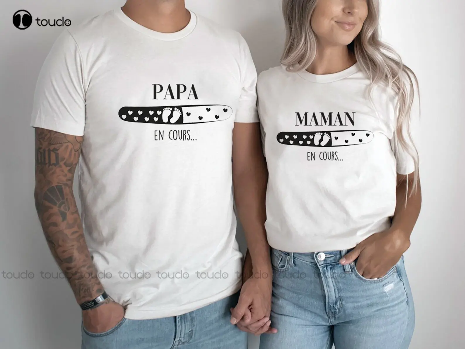 Dad In Progress T-Shirt Mom In Progress Pregnancy Announcement Future Parents T-Shirt Future White Shirt Women Custom Gift