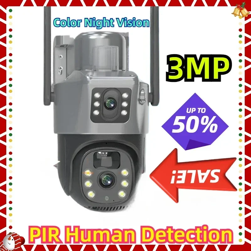 

3MP PIR Human Detection Color Night Vision Solar Camera Wifi Outdoor Solar Wireless Surveillance-Protection CCTV PTZ Camera