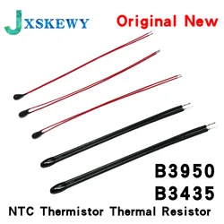 10PCS MF52B MF52D NTC 1% Thermistor Thermal Resistor B3950 B3435 10K 100K 50mm 60mm 80mm 100mm Resistance Red Black