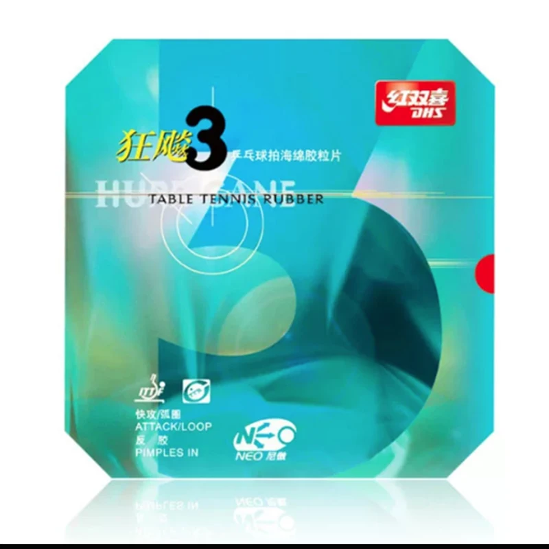 DHS NEO Hurricane 3 Pimples in Table Tennis Rubber with Sponge Original New Fast Attack with Loop