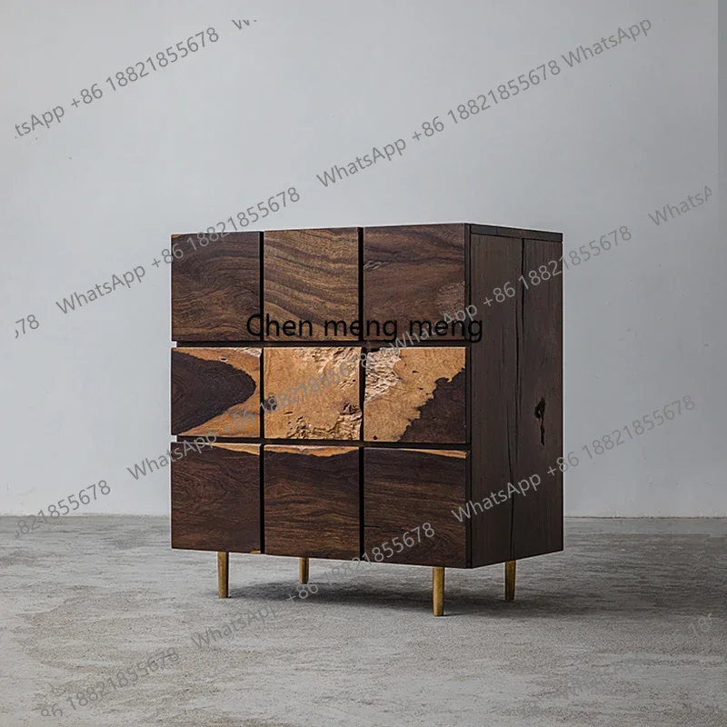 

H Шкаф с несколькими ведрами ваби говорит входное хранилище из цельного дерева, новый китайский стиль, простой современный стиль