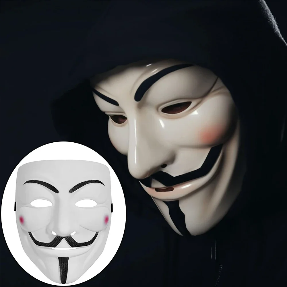 V for Vendetta Mask Halloween Anonymous Hacker Cosplay Costume Props Halloween Theme Party Horror Mask Film Theme Headgear Gifts