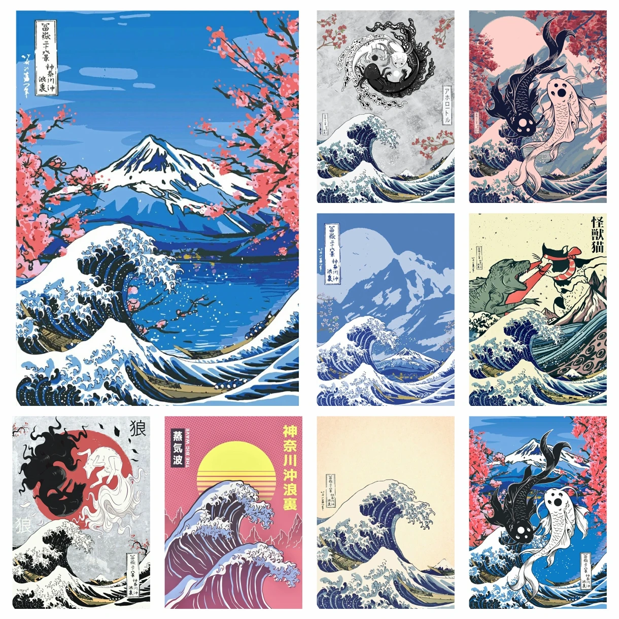 DIY Diamant Kunst Malerei Kits Vintage Große Welle Off Kanagawa Japanische Stickerei Mosaik Kreuz Stich Home Decor Kinder Geschenk