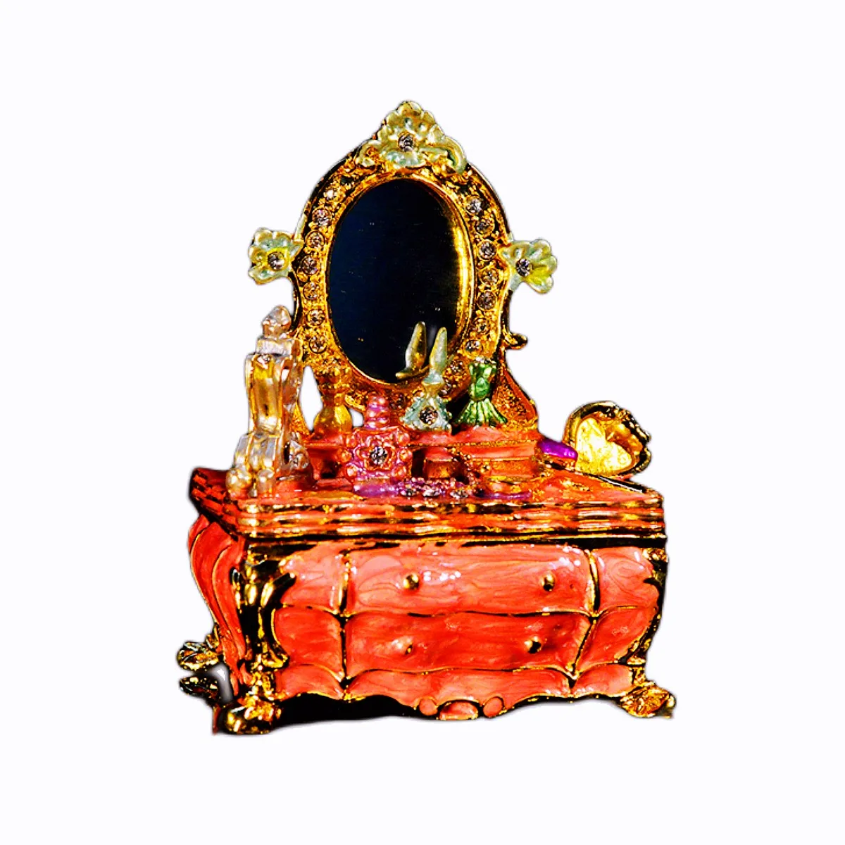 QIFU-cajas de joyería de Metal, aparador de señora colorido, hermoso, artesanal, recién llegado