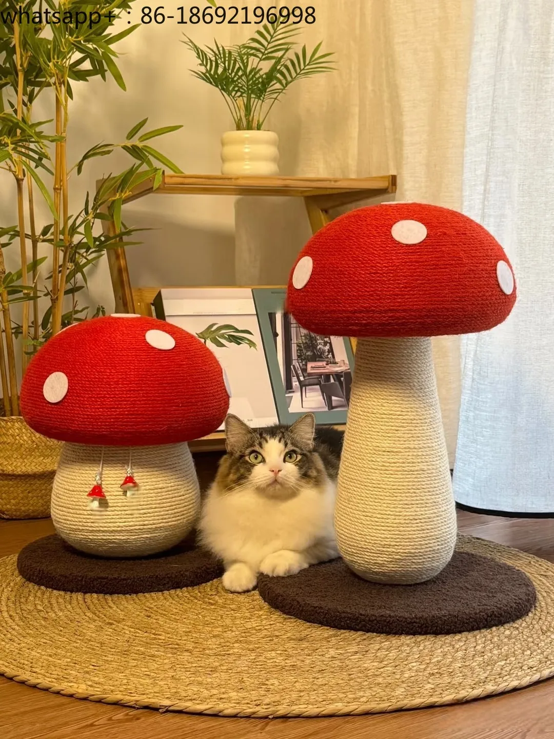 Red Mushroom Cat Scratching Board Plus Size Full Sisal Medium Cat Climbing Frame Does Not Take Up Space