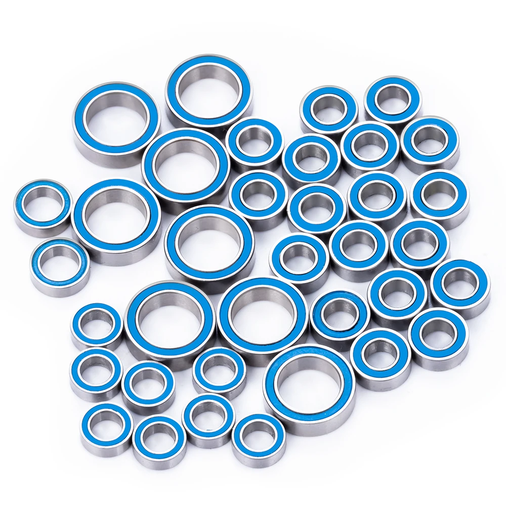 MIBIDAO 36PCS Rubber Sealed Ball Bearing Kit for 1/16 Mini Slash E-Revo Summit Rally RC Car Upgrades Parts Accessories