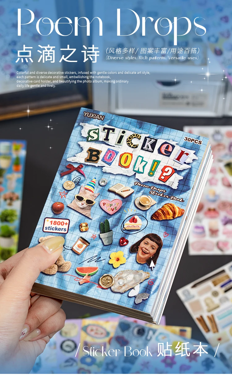 30 Blatt Aufkleber im amerikanischen Stil mit Neonmuster für kleine Gegenstände, zum Stanzen, für DIY-Tagebücher und Scrapbooks – Detail 1