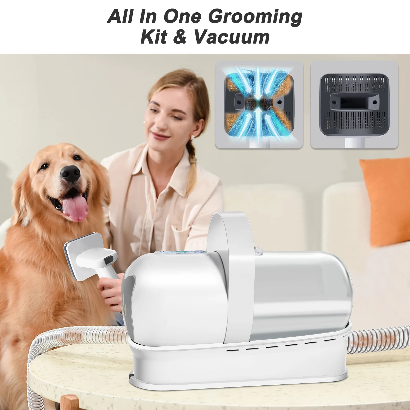 Pet Grooming Vacuum Kit Cleaning Brush Low Noise Pet Hair Grooming Comb Pet Hair Vacuum Cleaner Dog Brush Hair Trimmer