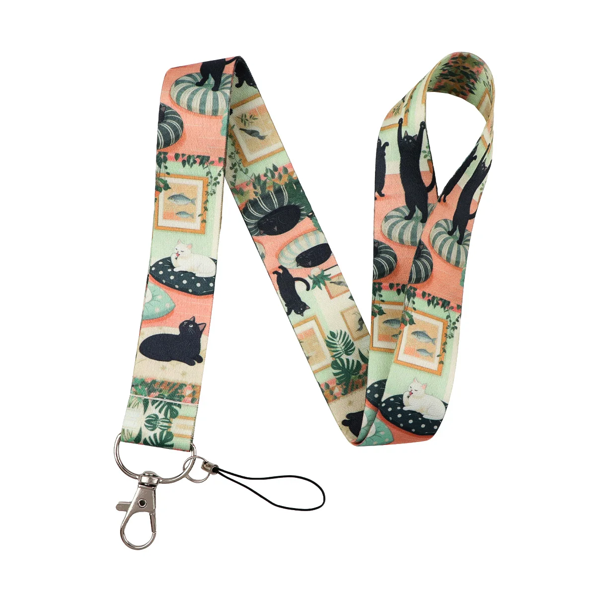 Cute Fox ID Card Holder Lanyard For Keys Cartoon Black Cat Neck Straps Badge Holder Keychain Keyrings Accessories - view 2