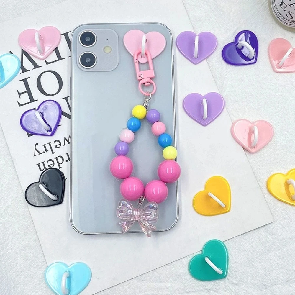 1/5PCS Mobile Phone DIY Pendant Holder Finger Ring Stand Love Heart-shaped Hooks Buckle Smartphone Case Charms Clasp Accessories