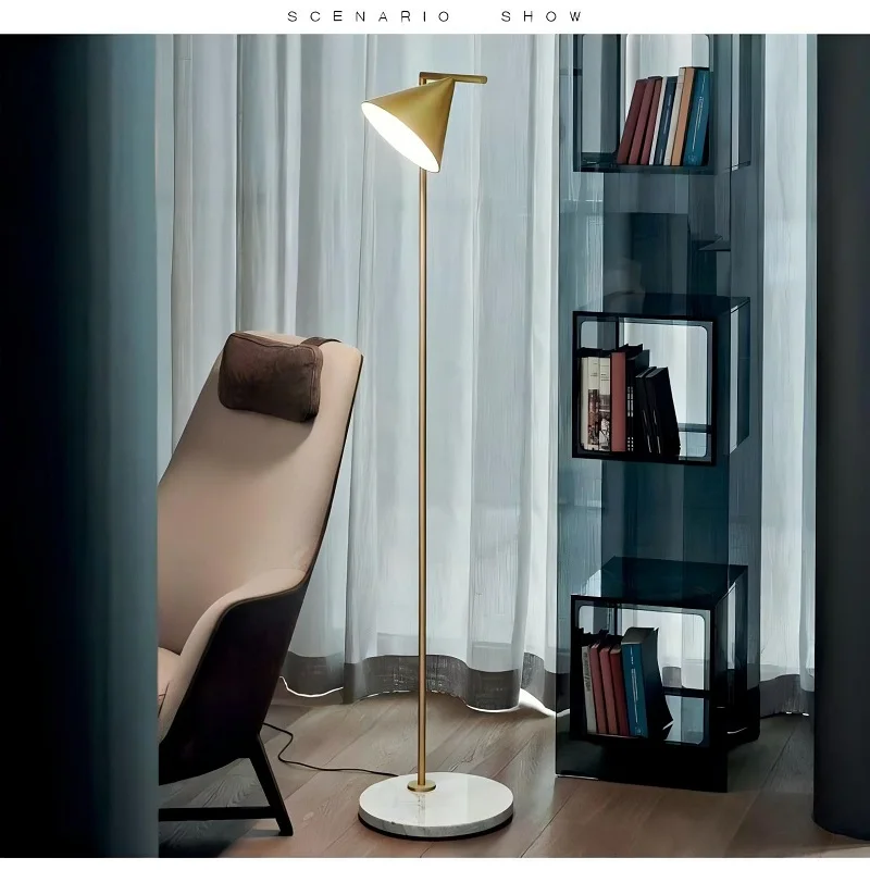 Post-modern Living Room Simple Floor Lamp Study Bedroom Sofa Side LED Floor Lamp Nordic Creative p Vertical Light Fishing Light