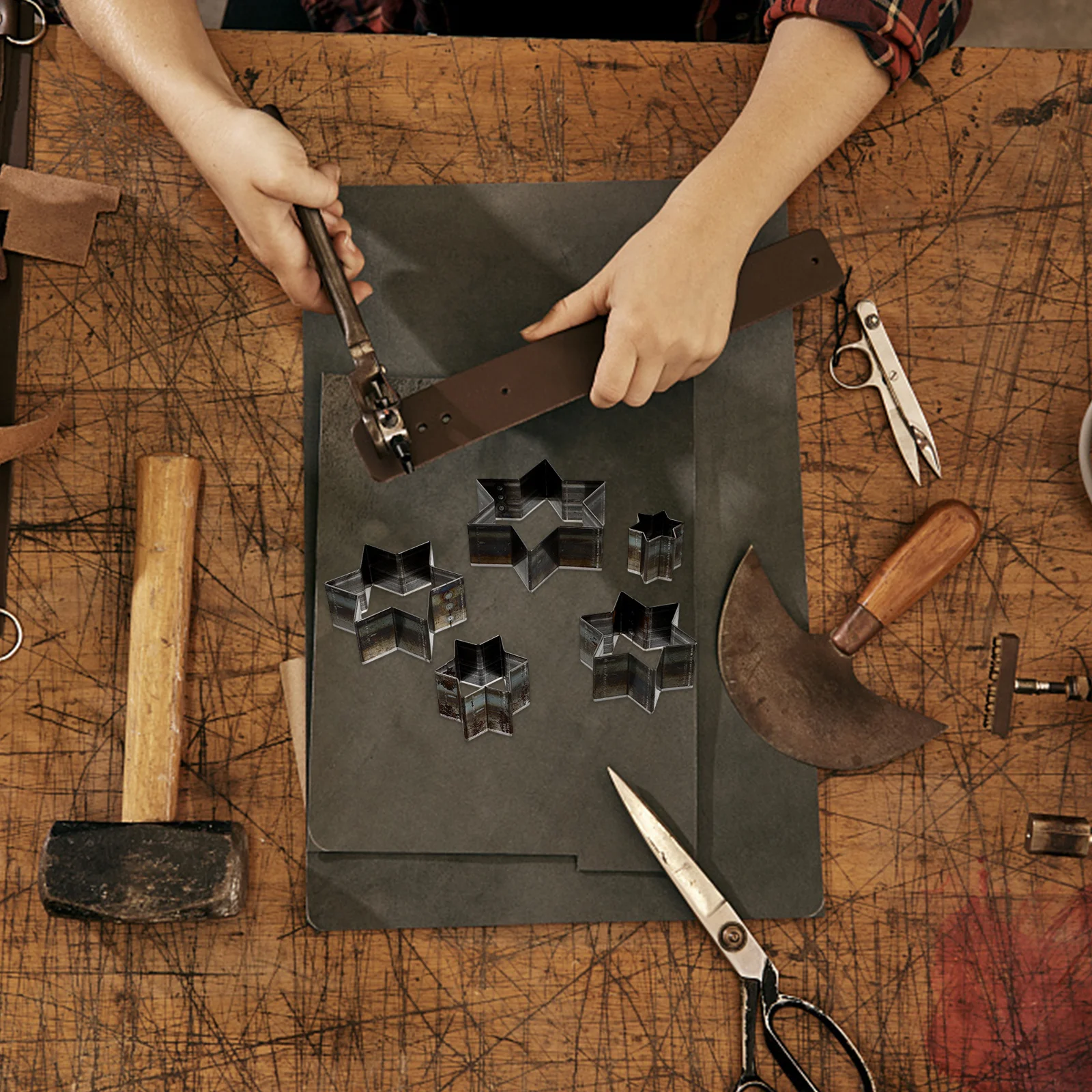 

5Pcs Cutting Molds Steel DIY Punch Tool Belt Strap Craft Equipment Cutting Mold Hole Punch Hole Cutter