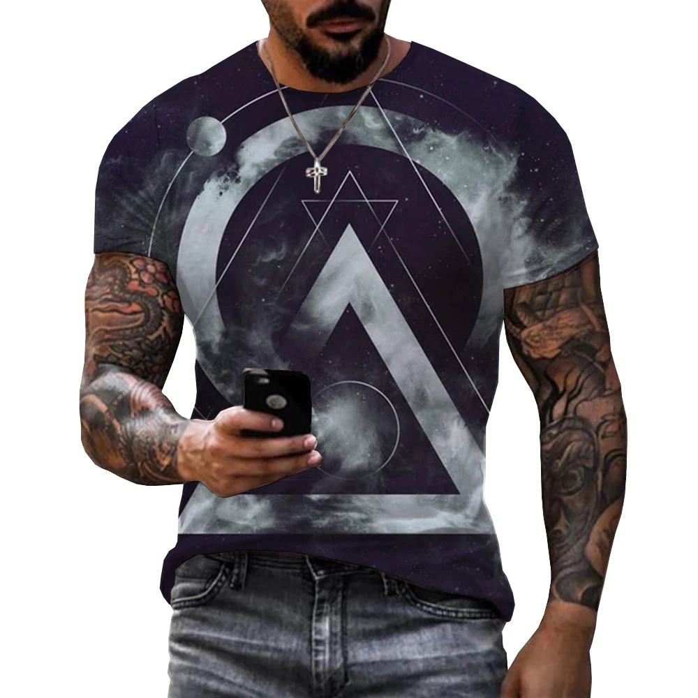 Funny Penrose Triangle 3D Printed Men T-shirt Unisex Fashion Casual Oversized Tees T Shirts