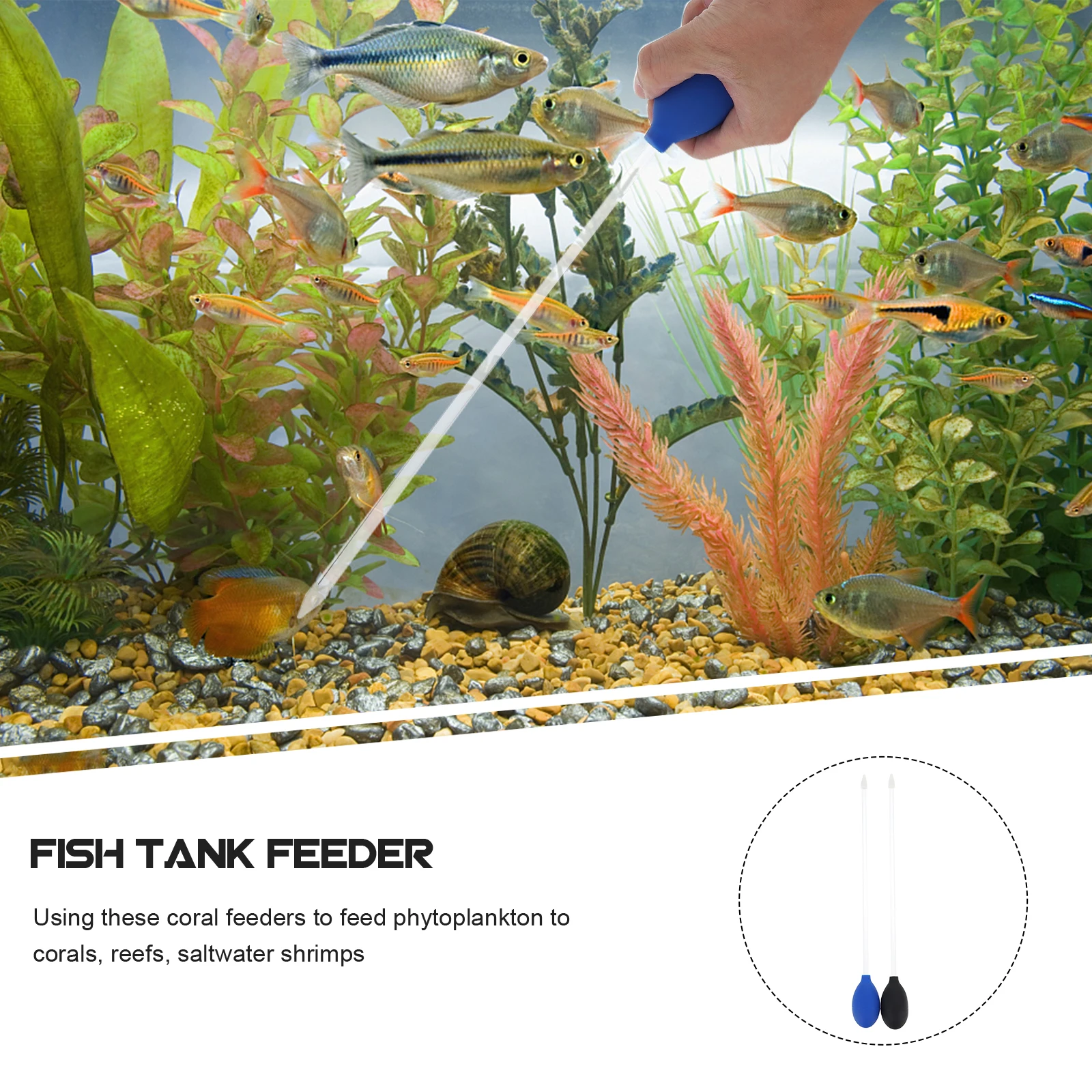

2pcs Acrylic Coral Feeder Fish Tank Water Changer Long Feed Tube Aquarium Water Change Tool Multi-Use Fish Feeder Reef Shrimp
