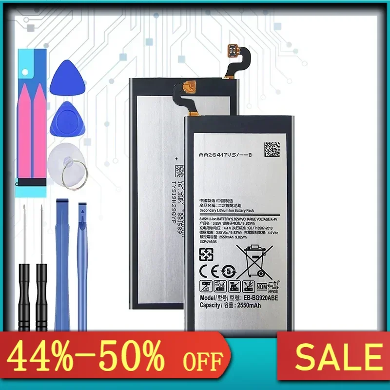 Mobile Phone Battery EB-BG920ABE EBBG920ABE 2550mAh For Samsung Galaxy S6 G9200 G920 G920f G920i G920A G920S G920L G920K Bateria