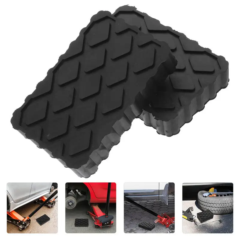 1/2 Pcs Black Rubber Car Jack Pads Support Blocks Trailer Leveling Campers Rv Stabilizer Floor Lift Equipment Parts