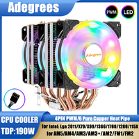6 Heatpipes RGB CPU Air-cooled Cooler Towers Processor Cooling fan For Intel LGA 1150 1151 1156 1366 1200 1700 2011 AM3 AM4 AM5