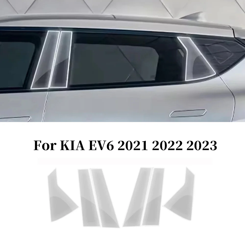 

For KIA EV6 2021 2022 2023 Car Window B C Pillar Anti-scratch TPU Paint Protection Film Pre-cut PPF Anti-scratch Car Accessories
