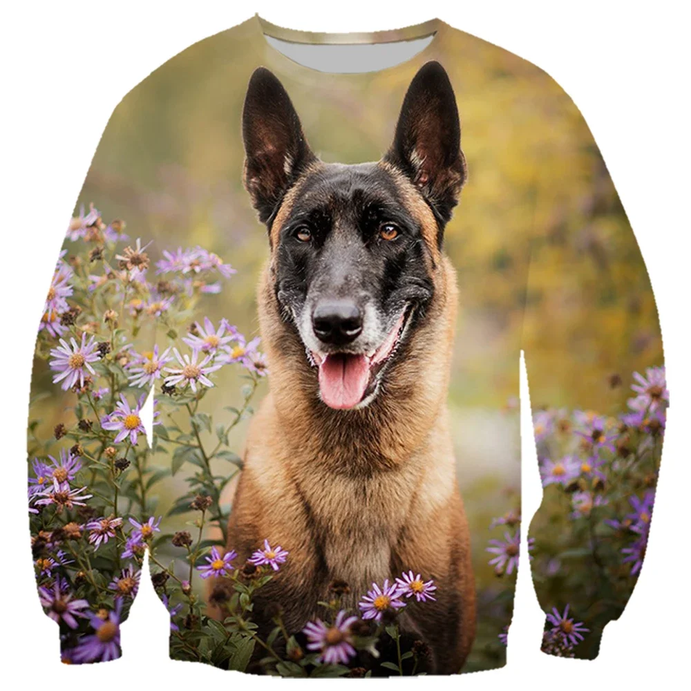 

HX модные толстовки с животными Malinois с цветочным 3D принтом толстовка мужские женские пальто на молнии для подростков повседневная уличная одежда дропшиппинг