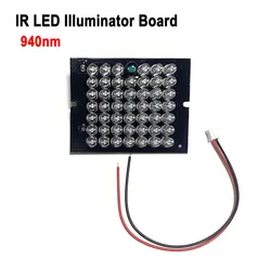 Nowy niewidzialny iluminator 940NM podczerwieni 60 stopni 48 LED światła IR PCB dla CCTV bezpieczeństwa 940nm kamera na podczerwień DC12V