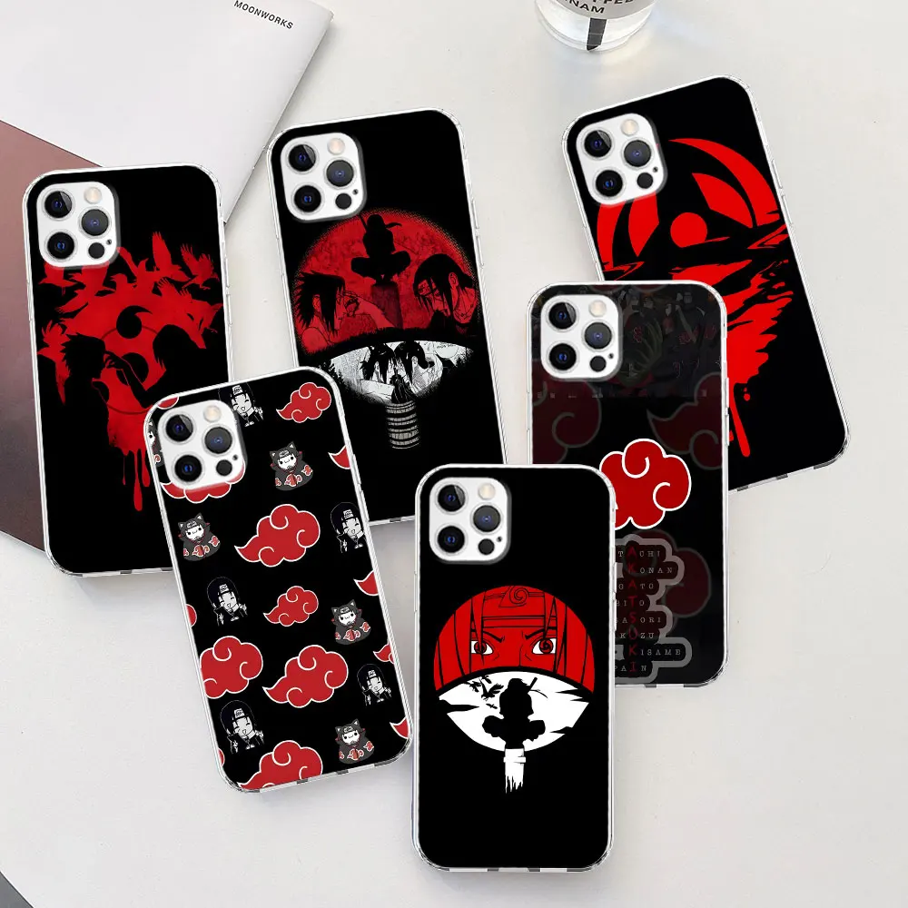 Akatsuki Logo Naruto Case for iPhone 17 Air 14 12 15 Pro 7 8 Plus 13 Mini XR X XS Max Transparent Silicone Phone Cover Carcasa