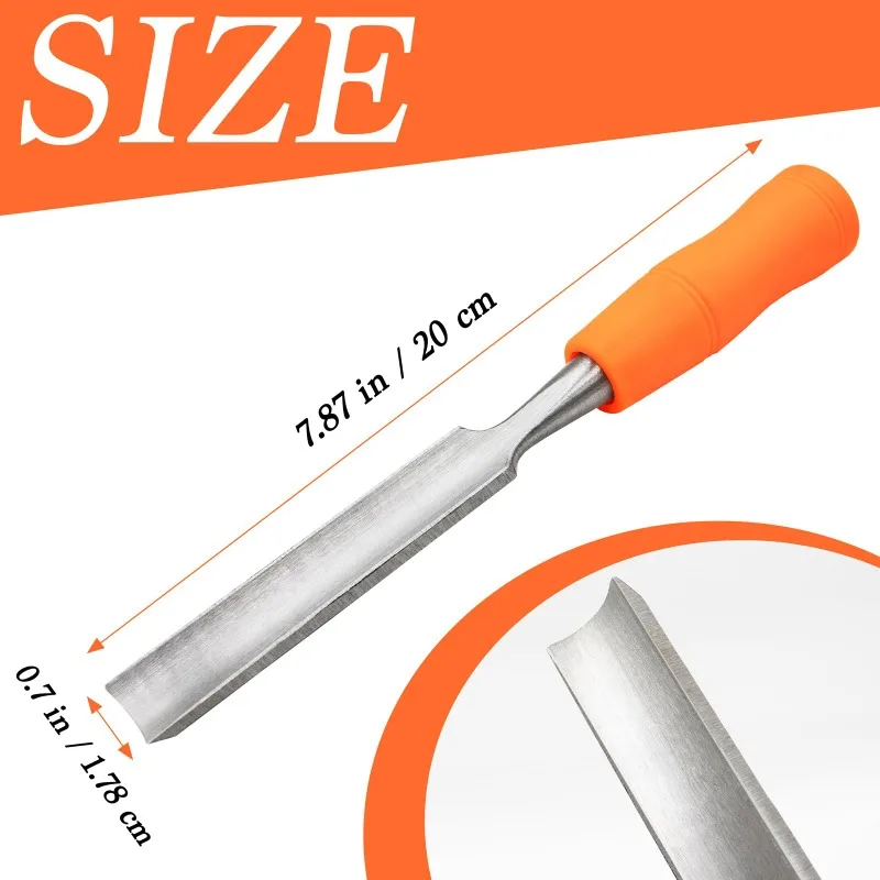 Woodworking Semi-circular Slotting Flat Chisel 18mm Outer Edge Semi-circular Chisel Woodworking Chisel Tool