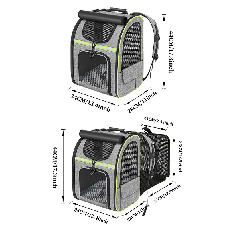 Cat Carrier Backpacks Expandable Cat Backpack with Shade Cover, Breathable Mesh Pet Carrier Backpack Bag for Travel Hiking Campi