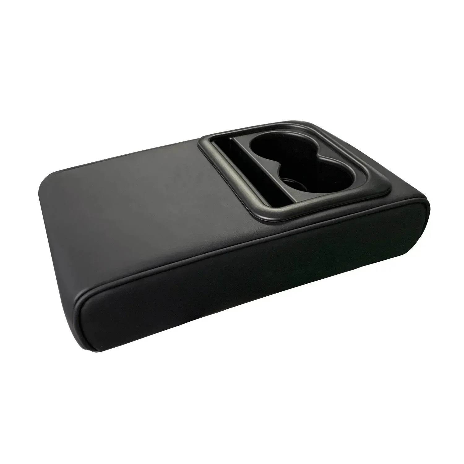 Auto-armsteunboxkussen, auto-armsteunkussen middenconsole met 2-bekerhouder PU lederen armsteunkussen Draagbare auto-armsteun