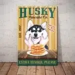Metal Signs Husky Dog Pancake Co Signs Aluminum Signs Retro Tin Signs for Home Cafe Kitchen