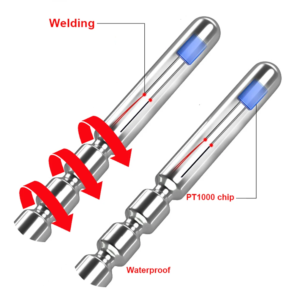 waterproof PT1000 thermistor -50~+200 Celsius temperature sensor 6*50mm probe thermal resistance with silicone cable