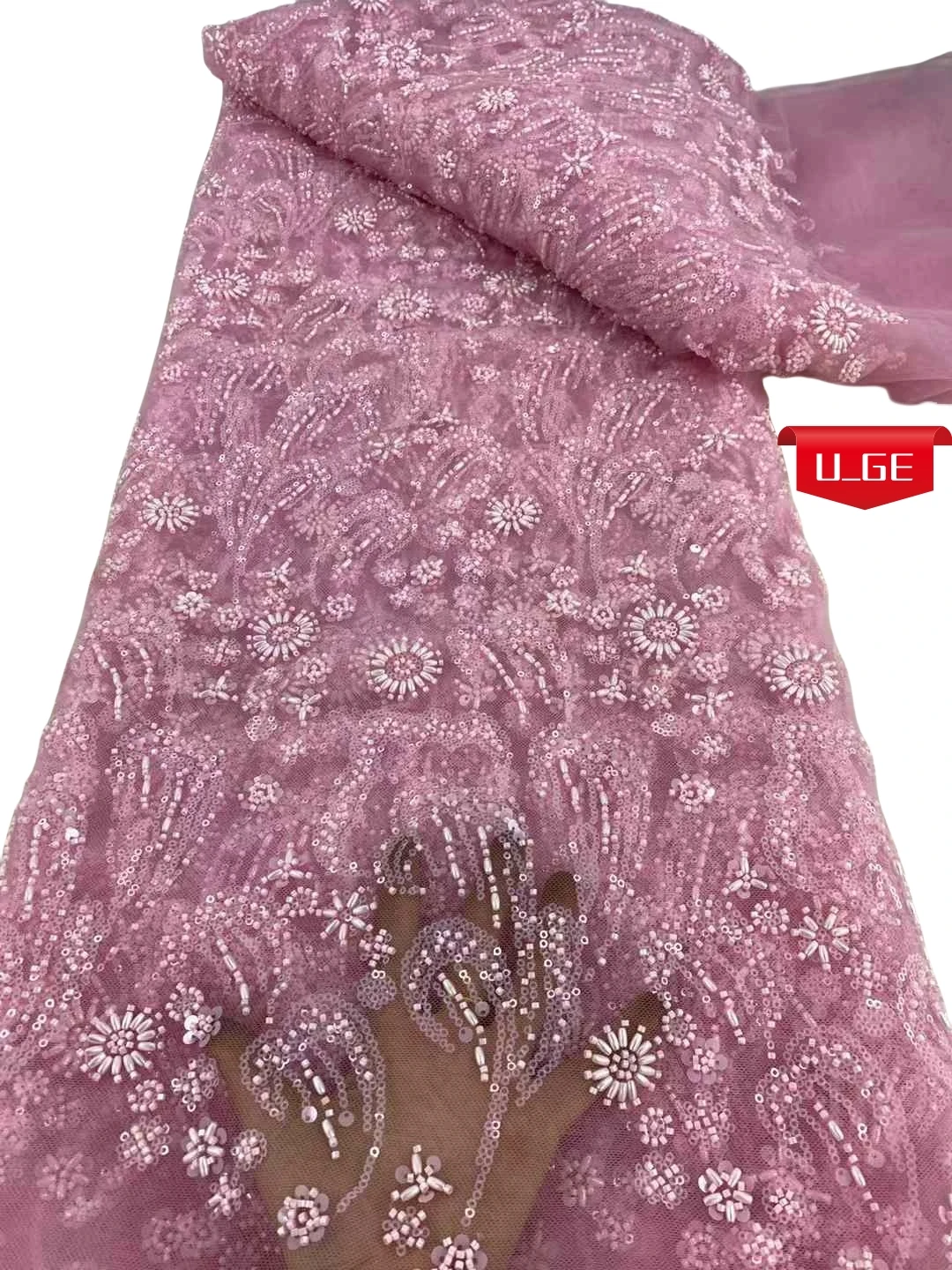 5 metri 2025Ultimo Autria Delicato Elegante Migliore Qualità Morbido Lussuoso Tessuto di Pizzo di Maglia Per Il Vestito Da Sera Del Partito U_Ge2658