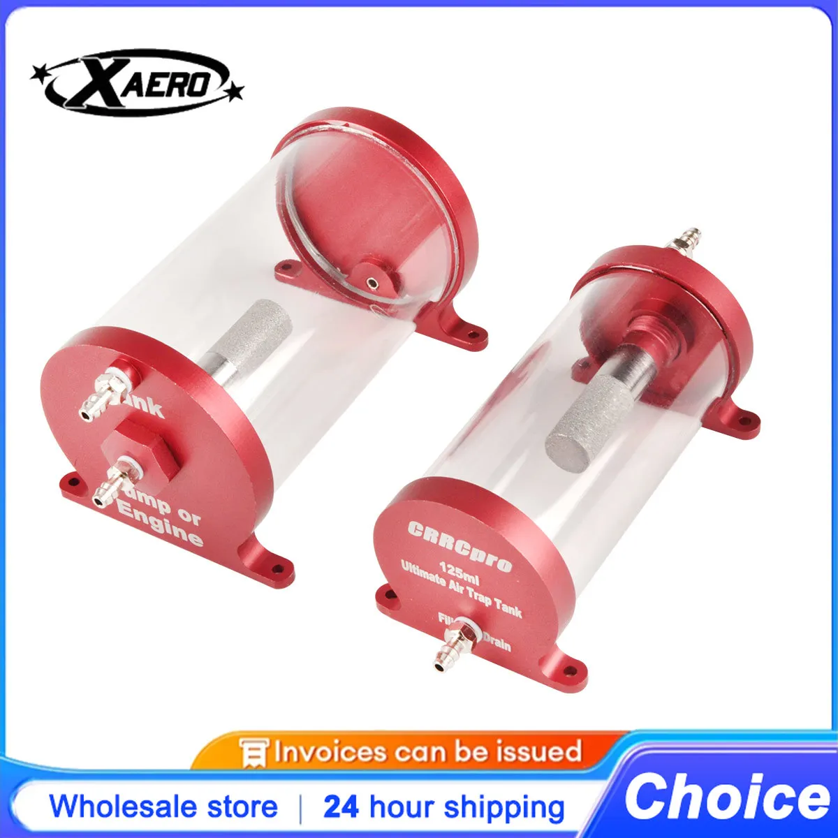CRRCPRO Gas Engine Turboprop CNC Fuel Tank, 125ml/250ml High Transparency Anti-Bubble Container for Jet Models