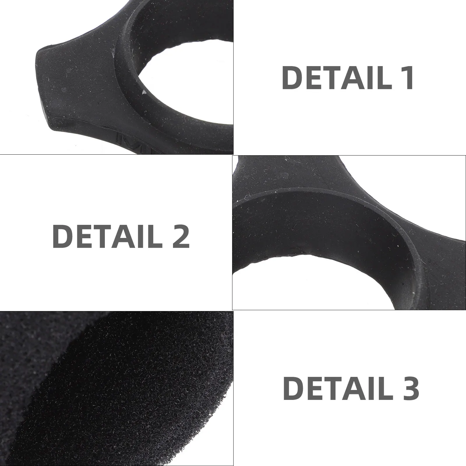 

4 Sets Black Microphone Sponge Cover Thickened Dust Windshield Holders Anti Rolling Soft Silicone Rings Handheld Mic Accessories