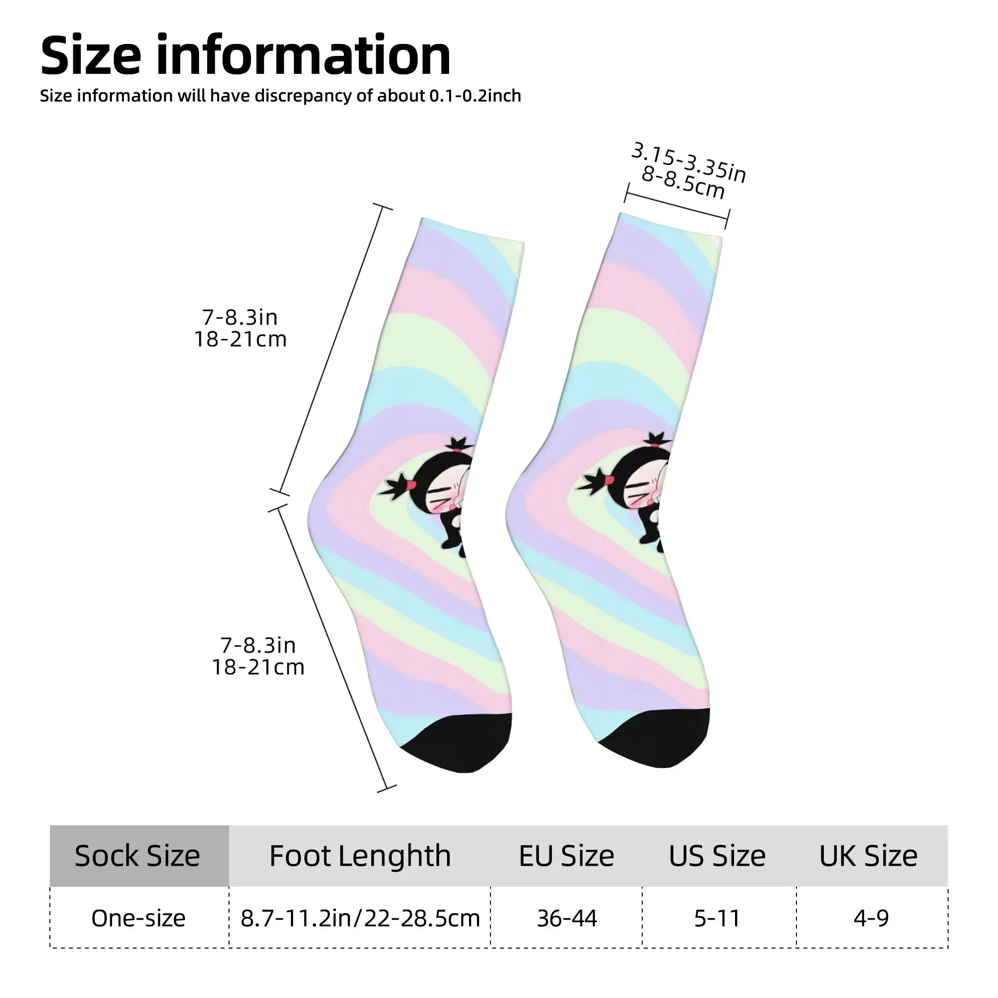 Custom Cute Cartoon P-Pucca Film  Mens Crew Socks Unisex Cool 3D Printed  Dress Socks - view 3